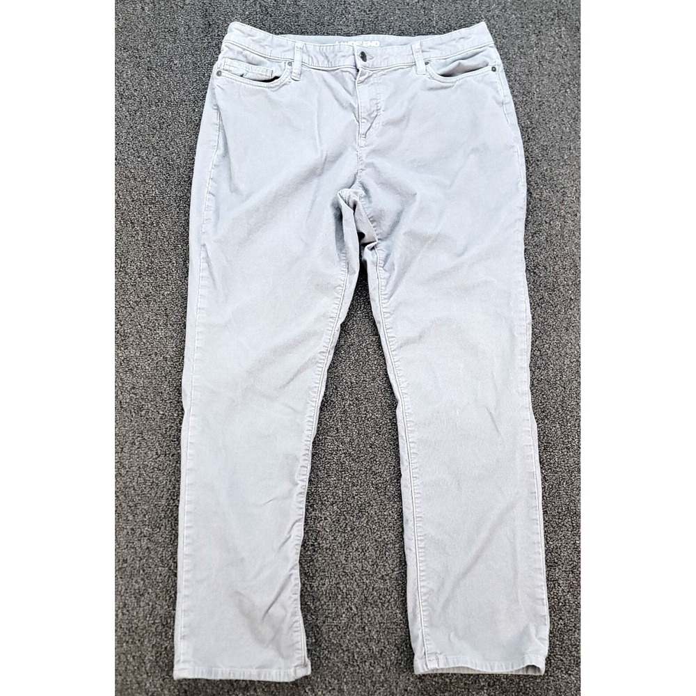 Lands End Pants Womens 16 Gray 36x30 Corduroy Stretch Cotton Academia Casual